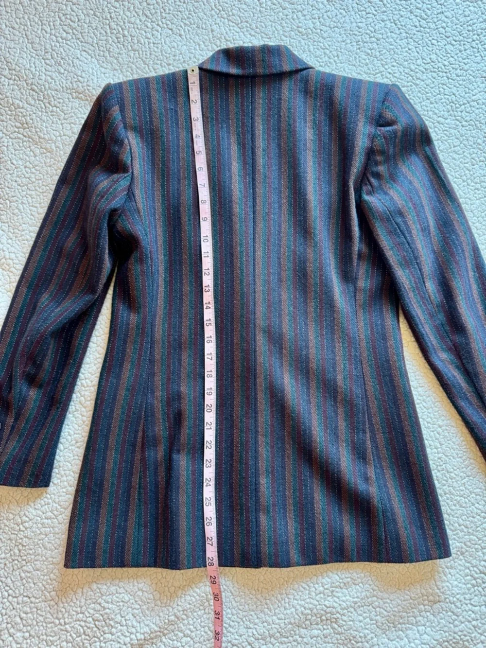 Vintage 80s Sasson Wool Blend Striped Blazer Dark Academia Jacket Sz 4